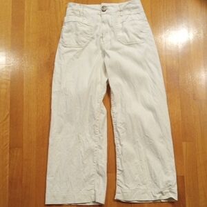 Anthropologie Maeve Colette Wide Leg Linen Blend Women's Pants, 25